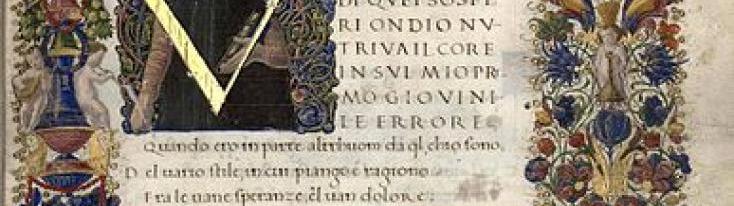 Manoscritto delle opere di Petrarca